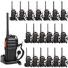 Retevis RT24 Plus Walkie Talkie PMR446 Licenza-Libero 16 Canali CTCSS/DCS Ricetrasmittenti Professionali Walkie Talkie con Auricolare e USB Base di Ricarica (Nero,20 Pezzi)