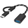 BORLTER CLAMP Adattatore USB C/Micro USB a USB 3.0, Adattatore USB C a USB, Convertitore Micro USB a USB, Cavo Adattatore OTG Compatibile con MacBook, Telefoni Android e Altro Ancora, Nero