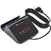 POANES LEENFAER Caricatore USB Stazione di ricarica USB multipla da 25 W Dispositivi multipli Alimentatore USB 4 porte per iPhone, Samsung Galaxy, LG, Huawei ecc. (Nero)
