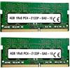 OPAX51 8 GB [2 x 4 GB] Memoria RAM DDR4 2133 MHz PC4-17000 Non-ECC Unbuffered 1.2 V 1Rx8 Single Rank 260 Pin Modulo SODIMM per Computer Laptop Notebook PC ad alte prestazioni 51CH037