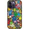 CASETiFY Custodia Impact MagSafe compatibile per iPhone 14 Pro Max - Fun Friends di Jon Burgerman - Nero lucido Re/CASETiFY
