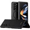 Ysnzaq Custodia per Samsung Galaxy Z Fold 5 5G 7.6 Compatibile con Magsafe, Ultra Sottile Militare Antiurto Protettiva Hard PC Magnetica Phone Cover per Samsung Galaxy Z Fold5.QMS Black