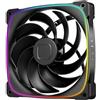 Geometric Future Squama 2503R - Ventola RGB PWM a lama inversa, 140 mm, 1 confezione, prestazioni e bilanciamento silenzioso, doppio anello di illuminazione, 5 V 3 pin indirizzabile RGB - PWM a 4 pin