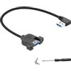 JSADZKJ Cavo di prolunga USB 3.0,cavo di collegamento adattatore USB A maschio-femmina USB 3.0 con cavo a vite per montaggio a pannello per stampante,scanner,tastiera,mouse 12cm/0.39FT