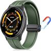 PaceBid 22mm Silicone Cinturino per Garmin Venu 3 45mm/Venu 4 45mm/Venu2/vivoactive 4/Active, Silicone Nylon Intrecciato Magnetico Cinturini per Garmin Forerunner 265/255/255 Music/570 47mm - Verde