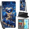 PHINIENLAND Cover per Honor 200 Lite custodia portafoglio Cuore | 3 scomparti carte, 1 tasca banconote, Chiusura magnetica, Supporto, Pelle PU flip cover per Honor 200 Lite