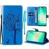 Oududianzi - Cover per Samsung Galaxy A26 5G Libro Flip Custodia Portafoglio Pelle PU Silicone TPU Antiurto [1X Vetro Temperato] [Slot Schede][Chiusura Magnetica][Funzione Stand] - Blu