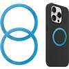 Yunova Anello magnetico 2 pezzi, per Apple sistema di ricarica magnetico e caricatore Qi, anello magnetico da 5,5 cm, per iPhone Samsung, acciaio inox 430, ultra sottile, autoadesivo, argento