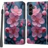Haninsuze Cover per Samsung Galaxy S24 Plus, Custodia Interno TPU Antiurto Portafoglio con Disegni [schede Fessura] [Supporto Stand] Cover Libro in PU Pelle (Fiore di pesco)