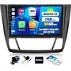 SIXTOP 2+64G Android 13 Autoradio con Bluetooth per BMW Serie 1 E81 E82 E87 E88 2008-2012 con Carplay Android Auto, 9" Radio Touch Screen con GPS WiFi FM/RDS EQ Mirror Link+inversione telecamera&microfono