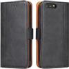 Bozon ROJIOJIO Cover per Huawei P10, Premium Pelle PU Portafoglio Flip Libro Libretto Custodia con [Chiusura Magnetica] [Supporto] [Porta Carte] per Huawei P10, Nero
