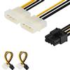 J&D 2 Confezioni 8 Pin PCIe a 2x 4 Pin Molex Cavo Adattatore Alimentazione - 15cm, Nero