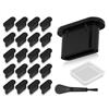 Emezddo 20 pezzi di parapolvere USB C,tappo di protezione in silicone, copriporta di ricarica per smartphone con spazzola per la pulizia e scatola, compatibile con Type C accessori per cellulari(nero)