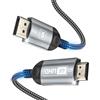 Nersligek Cavo 4K DisplayPort a HDMI 3M, DP a HDMI Maschio UHD 4K@30Hz/2K@60/1080P@120 Nylon DP a HDTV Cavo Unidirezionale per Dell, Proiettore, Desktop, AMD, NVIDIA, Lenovo, HP, ThinkPad