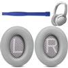 VLYX Cuscinetti di ricambio per Bose QuietComfort 35 & QC35 II, cuscini in pelle morbida con schiuma isolante e bastoncino di colla (Grigio)