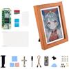 Waveshare 7.3inch E6 Full Color E-Paper with Solid Wood Photo Frame for Raspberry Pi Zero, Ultra-Long Standby, 800 × 480 Resolution, Bundle with Pi Zero 2 WHC, No Batt