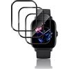 Quanen Electronic Schermo Pellicola Protettiva per Amazfit GTS 3, [4 Pezzi] Anti Graffio, Senza Bolle, Copertura Completa 3D, Bordo Curvo, Flessibile HD PET Trasparente Pellicola Proteggi Schermo