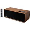 Onara Altoparlanti da scaffale in rame | Sistema stereo da tavolo Bluetooth 5.3 alimentato da 50 W RMS con uscita linea subwoofer | HDMI ARC, ottico, AUX, ingressi USB | Recinzione in legno
