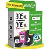callmenew Cartucce d'inchiostro 305XL - Compatibile con cartucce HP 305 XL/per HP 305 XL Nero & Colore - Alta Resa, Smart Chip, Sostituzione per DeskJet 2720e, Envy 6020e - Confezione da 3