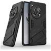 ESTH® Custodia per OnePlus 12 5G con Supporto [Compatibile con Supporto Magnetico per Auto] Cover Paraurti PC + TPU, Nero