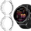 SEIAIYG Cover Compatibile con Garmin Forerunner 570 47mm, [2 Pezzi] Custodia Protettiva in Morbido TPU, Leggero e Antiurto - Trasparente+Trasparente