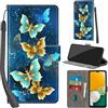 Haninsuze Cover per Samsung Galaxy A54 5G, farfalla dorata | Pelle PU Portafoglio, Porta Carte, Magnetica, Libro, Antiurto Custodia