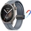 PaceBid 22mm Cinturino per Amazfit Balance 2/3/Ultra/Bip 6/Bip5/Bip Max/Cheetah Pro/2 Ultra, Silicone+Intrecciato Magnetico Cinturini per Amazfit Balance/GTR 4/3 Pro/2e/GTR 47mm/Stratos - Grigio
