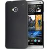 doupi UltraSlim Custodia per HTC One (M8), Satinato fine Piuma Facile Mat Semi Trasparente Cover, Nero