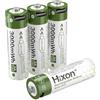 Hixon Batteria ricaricabile al litio da 1,5 V AA, 3000 mWh USB-C AA, batteria al litio da 1,5 V, 4 batterie AA al litio