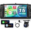 VECHTEL 4G+64G Autoradio Android 15 per Toyota Corolla E120 2000-2007/E130 2004-2007/Altis E120 2000-2006/BYD F3 2006-2013, 7'' HD Schermo co Carplay Android Auto GPS Wi-Fi USB Bluetooth FM RDS Camera