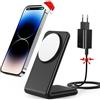 Meifigno caricatore wireless magnetico per iPhone 15/14/13/12 serie, ricarica veloce con adattatore PD3.0 20W USB-C e cavo di ricarica MagSafe caricatore stand per iPhone 15 Pro Max Plus Mini, Nero