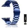 CeiBand Cinturino per Apple Watch 38mm/40mm/41mm/Series 11/10 42mm, Uomini Donne Acciaio Cintura Inossidabile Cinturin di Ricambio Braccialetto per Apple Watch 44mm/42mm/45mm/46mm/49mm - Blu