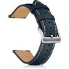 KeHowy Cinturino per 20mm 22mm, Cinturino in Pelle Morbida e Confortevole, Cinturino di Ricambio per Uomini e Donne - Blu Scuro