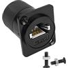 QIANRENON Pannello Montaggio Adattatore Schermatura RJ45 8P8C Femmina a Femmina - Connettore CAT6A / CAT6 / CAT5E / CAT5 RJ45 - Porta Presa Modulo, Estesa LAN