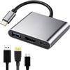 iwui Adattatore multiporta USB C a HDMI 3 in 1 Hub Tipo C 5Gbps USB 3.0 e porta di ricarica con 4K HDMI compatibile con MacBook Pro Air Samsung Chromebook Surface HP