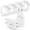 Susnwere 45 W Caricabatterie USB C rapido per iPhone 17/16/15/17 Pro Max/16 Pro/16 Pro Max,2 Pack 45 W PD 2 porte USB-C Presa AC con 1/1/2/2 m Cavo USB C per iPhone 17e/15 Pro Max,Adattatore di alimentazione