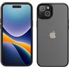 kwmobile Custodia Compatibile con iPhone 15 Plus Case - Custodie Rigide Traslucide - Cover Telefono Antiurto in Silicone TPU Morbido - Nero/Trasparente Matt