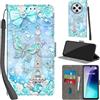 Haninsuze Cover per Xiaomi Redmi 14C / Poco C75 Custodia Cover Pelle Libro Portafoglio con Porta Carte Magnetica Protezione Antiurto Cuoio Flip Case Custodia, Torre