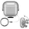 kwmobile Cover per Apple Airpods 4 Case - Custodia per Apple Airpods 4 - Cuffie In Ear - Protezione Auricolari Completa - nero/trasparente
