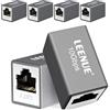 LEENUE rj45 femmina femmina Cat6, Placcato oro Accoppiatore RJ45, Schermato giunzione cavo ethernet for Cavo di rete PoE Cat7/ Cat6/ Cat5e/ Cat5, 10Gbps/600MHz, grigio argento, 6 Pezzi