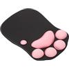 PATIKIL Mouse Pad Gel Con Supporto Polso, Mouse Pad Ergonomico Zampa Di Gatto Con Memory Foam Comodo Base Antiscivolo Morbida Per Computer Laptop Ufficio, Nero Rosa