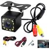 Uliwamowi Telecamera di Retromarcia 12V, Telecamera Posteriore Auto, Impermeabile IP68 con Visione Notturna, 720P HD, 170° Angolo Grandangolare, Telecamera Parcheggio per Camper, SUV, Camion, e Auto con 12 LED