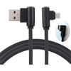 LoongGate Angolo retto Micro Cavo USB, Nylon Intrecciato 90 Grado USB a Micro B Ricarica & Cavo di sincronizzazione Dati per Tutti i dispositivi Micro USB-1 Metri (3,2 ft)-Nero