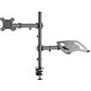 HFTEK, HF282LM, supporto da tavolo per monitor da 13 a 27 pollici con VESA 75/100, completamente mobile, altezza regolabile, con supporto per laptop, notebook, tablet, iPad
