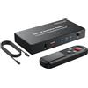 PROZOR Splitter per Audio Digitale, Splitter Ottico 3 Ingressi 2 Uscite Supporta LPCM 2.0 DTS Dolby-AC3 con Telecomando IR 3 Porte Spdif Toslink Ottico in Lega di Alluminio per Soundbar HDTV