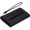 Lacdo Silicone Custodia Hard Disk Esterno per Samsung T7 Shield Portable SSD 1TB 2TB 4TB Unità Esterna a Stato Solido, Cover Protettiva in Silicone Morbido per SSD T7 Shield, con Cordino, Nero