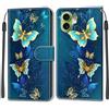 KENHONER Cover Compatibile con iPhone 17, Premium Pelle PU Portafoglio Flip Libro Custodia per iPhone 17 [Protezione Completa] - Farfalla
