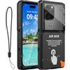 Ezanmull Custodia impermeabile per iPhone 16/15/14/13/12 Pro Max, Samsung S25/S24/S23 Ultra (nero)