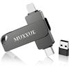 MUXXUE 256GB Chiavetta USB per iphone senza App, 3 in 1 Memoria Esterna iphone per 1Phone 1Pad Android e PC USB C Pen Drive per Foto, Video e File
