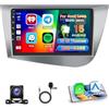 Roinvou 2+64G Schermo Radio per Seat Leon 2005-2012 Wireless CarPlay Android Auto, Android Autoradio 9 Pollici Stereo Auto Wi-Fi GPS Bluetooth EQ FM/RDS SWC Telecamera Posteriore